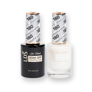 LDS 180 Blissful White - LDS Gel Polish & Matching Nail Lacquer Duo Set - 0.5oz