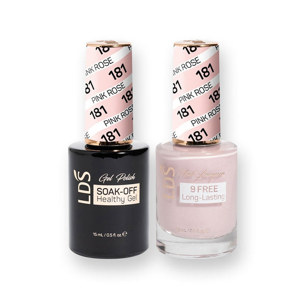 LDS 181 Pink Rose - LDS Gel Polish & Matching Nail Lacquer Duo Set - 0.5oz