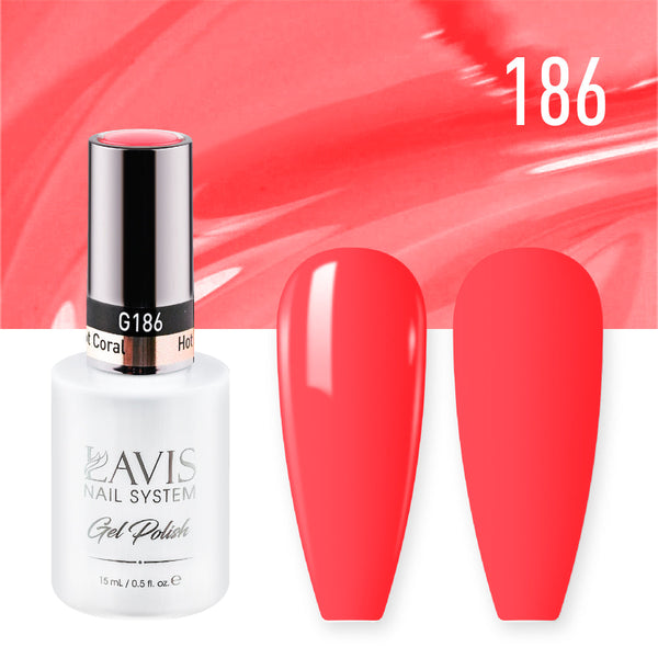 LAVIS 186 Hot Coral - Gel Polish 0.5 oz