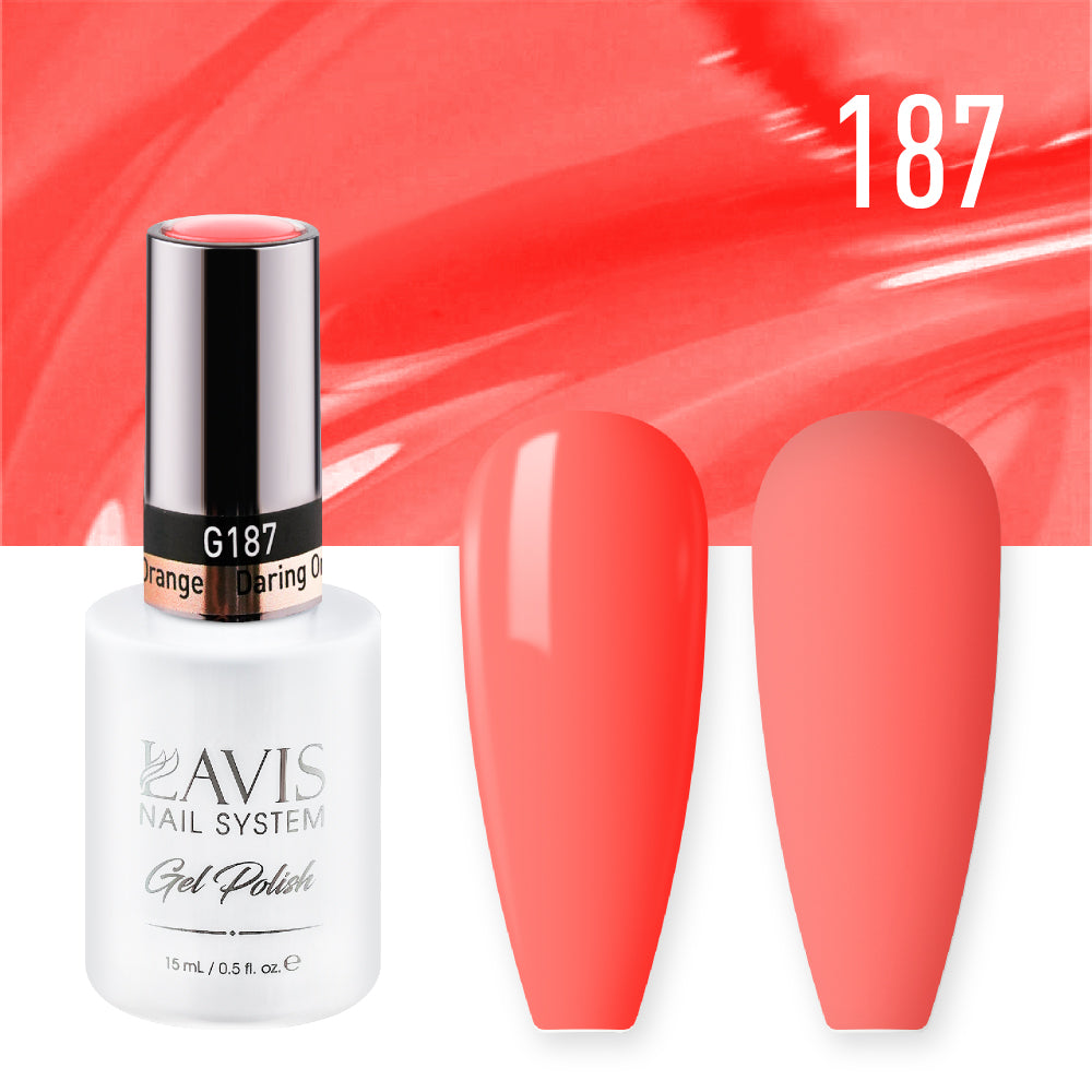 LAVIS 187 Daring Orange - Gel Polish 0.5 oz