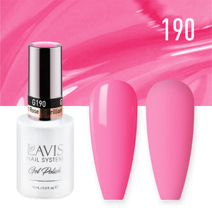 LAVIS 190 Brilliant Rose - Gel Polish & Matching Nail Lacquer Duo Set - 0.5oz