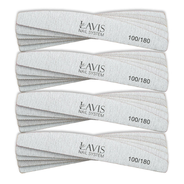 Lavis 50Pcs Halfmoon Nail Files 100/180