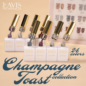  LAVIS Glitter G05 - 08 - Gel Polish 0.5oz - Champagne Toast Glitter Collection