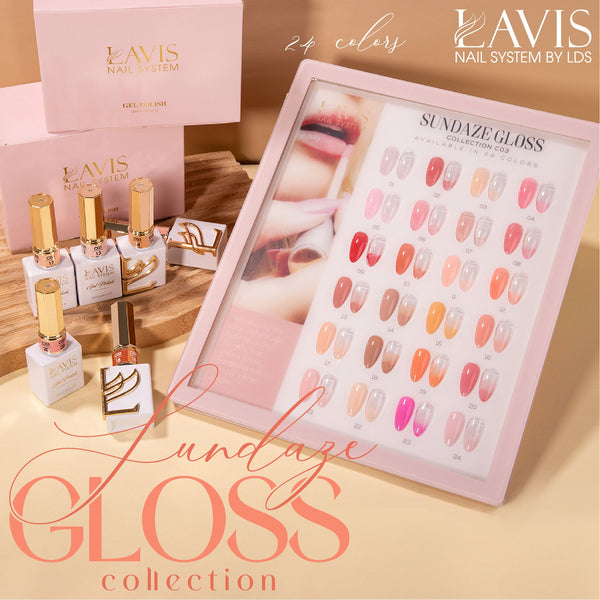 LAVIS C03 - Set 24 Color - Gel Polish 0.5 oz - Sundaze Gloss Collection