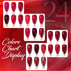 LAVIS C02 - Set 24 Colors - Gel Polish 0.5 oz - Scarlet Bloom Collection