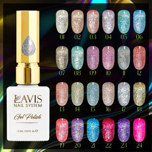 LAVIS Glitter G02 - 15 - Gel Polish 0.5 oz - Pillow Talk Collection