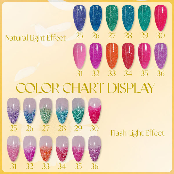 LAVIS Reflective R05 - Set 12 Colors (25-36) - Gel Polish 0.5 oz - Glow with the Flow Reflective Collection