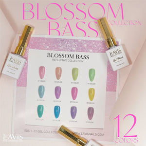 LAVIS Reflective R05 - Set 12 Colors (01-12) - Gel Polish 0.5 oz - Blossom Bass Reflective Collection