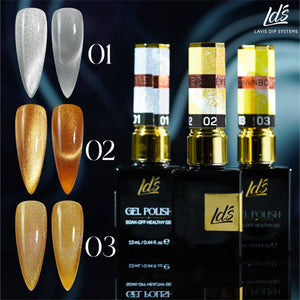 LDS Ripple Cat Eye - Set 3 - Gel Polish 0.5 oz - Ripple Cat Eye Collection