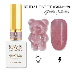 LAVIS Set 24 (G03-ver2) - Gel Polish 0.5 oz - Bridal Party Glitter Collection