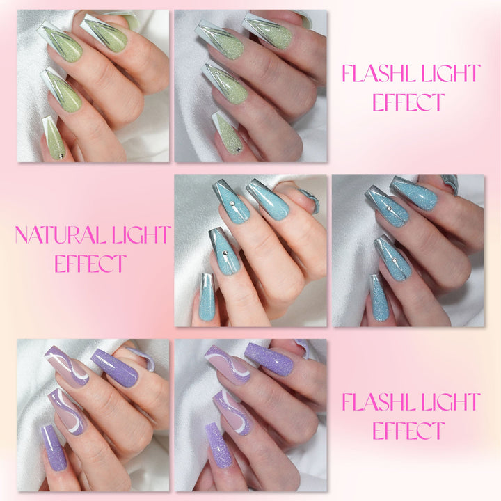 LAVIS Reflective R05 - Set 12 Colors (01-12) - Gel Polish 0.5 oz - Blossom Bass Reflective Collection