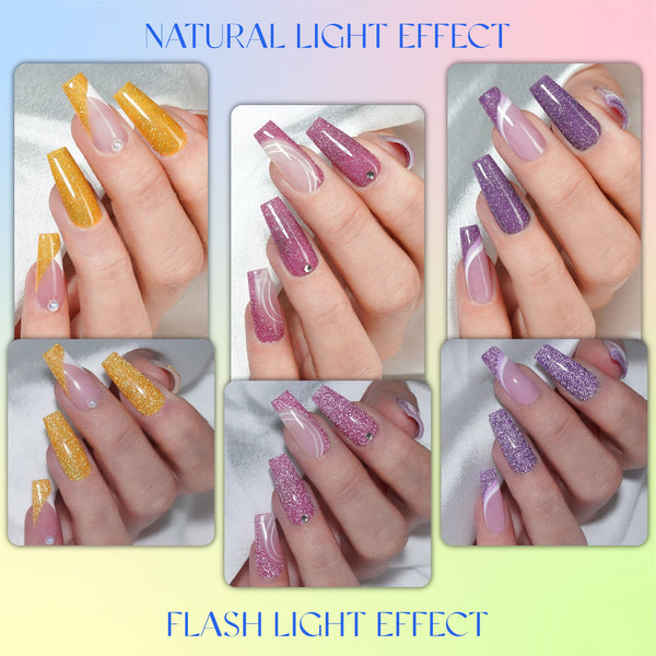 LAVIS Reflective R05 - Set 12 Colors (13-24) - Gel Polish 0.5 oz - Neon Lights Reflective Collection