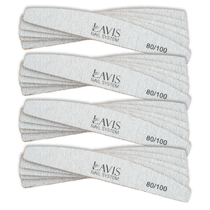 Lavis 50Pcs Halfmoon Nail Files 80/100