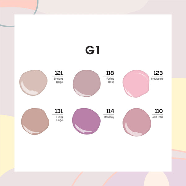  Lavis Nude Pastel 2022 Collection Gel Set 1: 6 Gel Polishes, 1 Base Gel, 1 Top Gel, 1 Protein Bond & Primer - 121; 118; 123; 131; 114; 110 by LAVIS NAILS sold by DTK Nail Supply