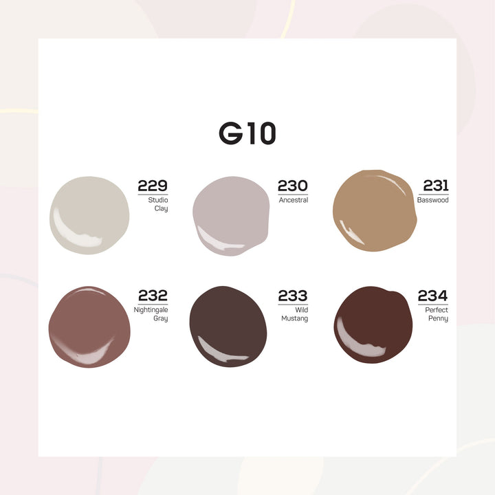  Lavis Gel Color Set G10 (6 colors): 229, 230, 231, 232, 233, 234 by LAVIS NAILS sold by DTK Nail Supply