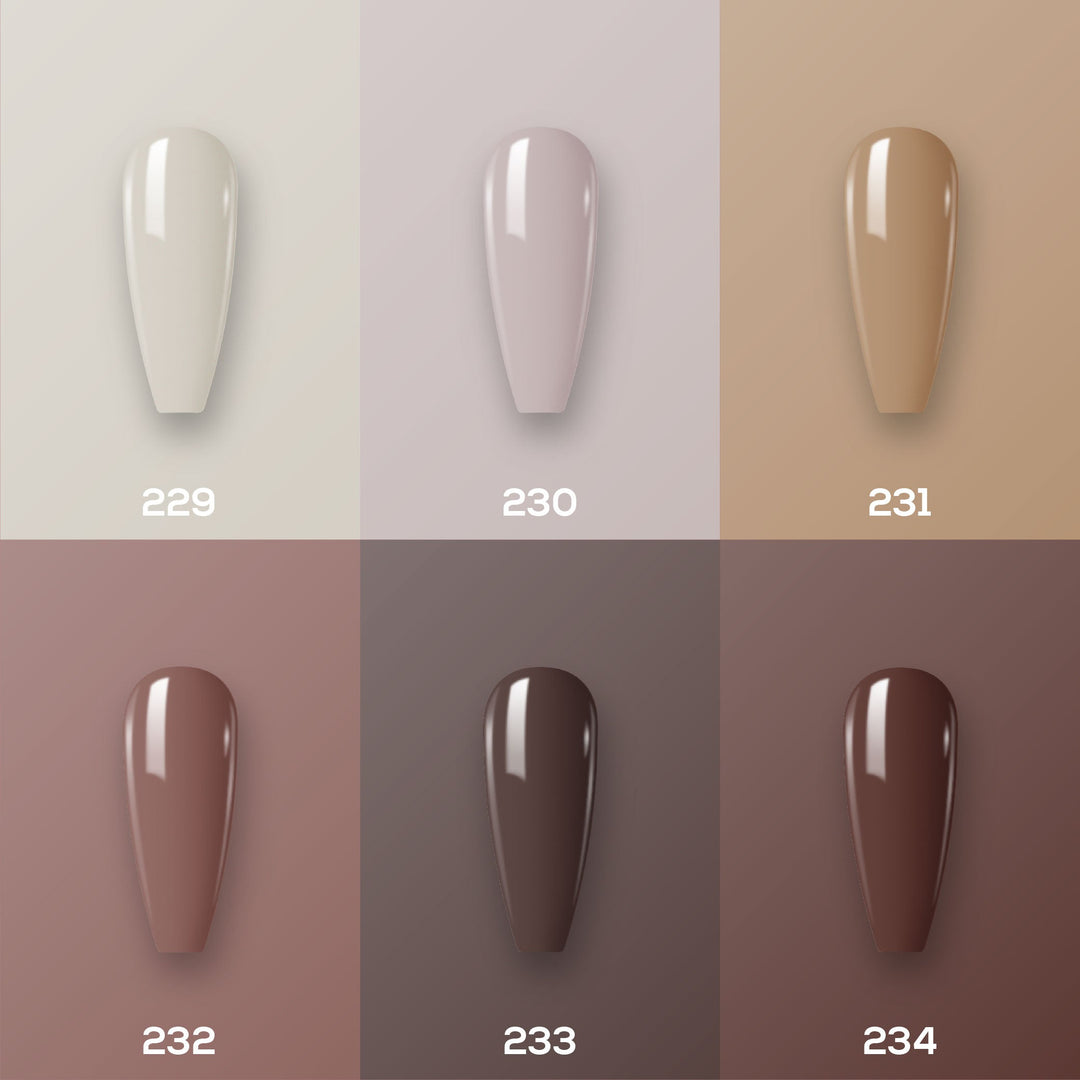 LAVIS Nail Lacquer Set N10 (6 colors): 229, 230, 231, 232, 233, 234