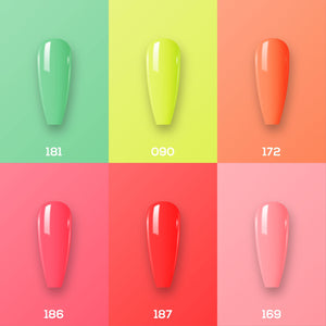  Lavis Gel Summer Color Set G11 (6 colors): 181, 090, 172, 186, 187, 169 by LAVIS NAILS sold by DTK Nail Supply