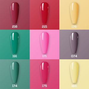 9 Lavis Holiday Gel Nail Polish Collection - SET 12 - 216; 221; 176; 191; 171; 074; 174; 175; 185