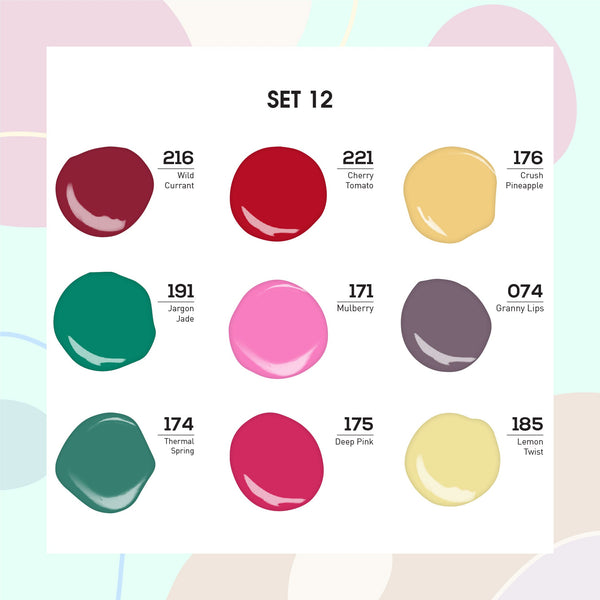 9 Lavis Holiday Gel Nail Polish Collection - SET 12 - 216; 221; 176; 191; 171; 074; 174; 175; 185