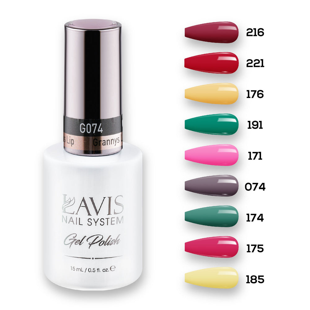 9 Lavis Holiday Gel Nail Polish Collection - SET 12 - 216; 221; 176; 191; 171; 074; 174; 175; 185