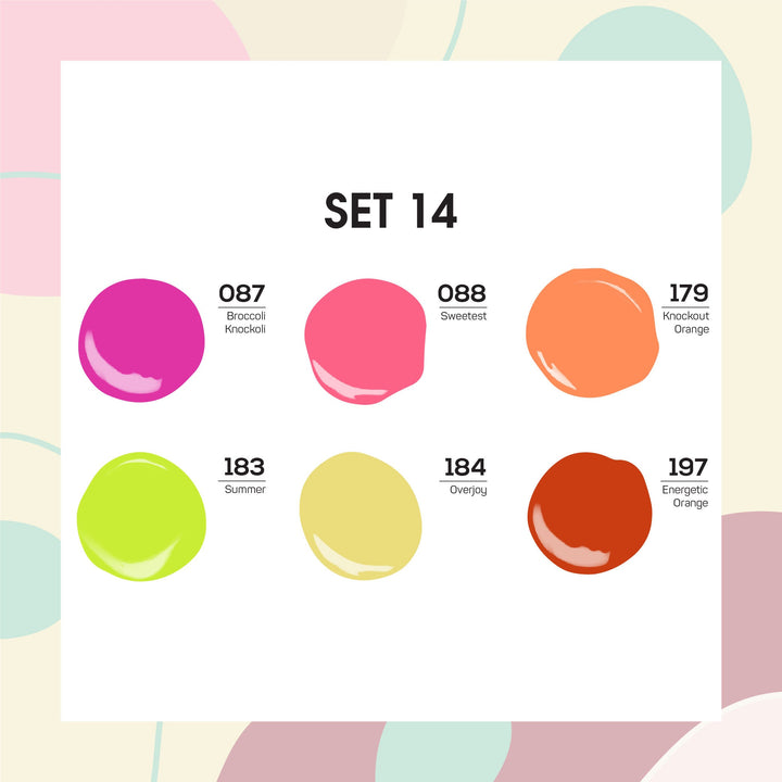 Lavis Gel Color Set 14 (6 colors): 087; 088; 179; 183; 184; 197