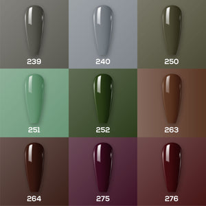 9 Lavis Holiday Gel Nail Polish Collection - SET 19 - 239; 240; 250; 251; 252; 263; 264; 275; 276