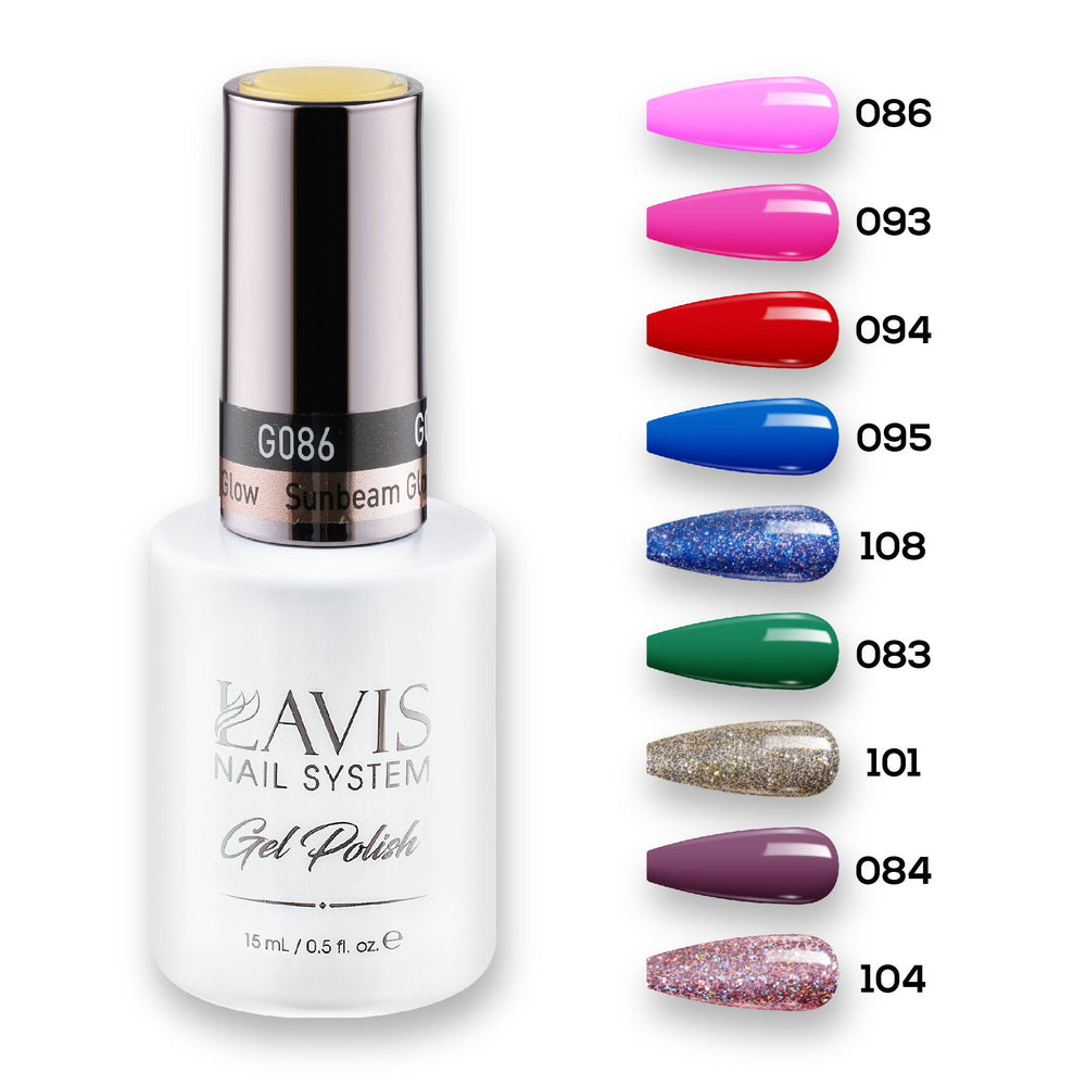  9 Lavis Holiday Gel Nail Polish Collection - THE ESSENTIALS - 083; 084; 086; 093; 094; 095; 101; 104; 108 by LAVIS NAILS sold by DTK Nail Supply