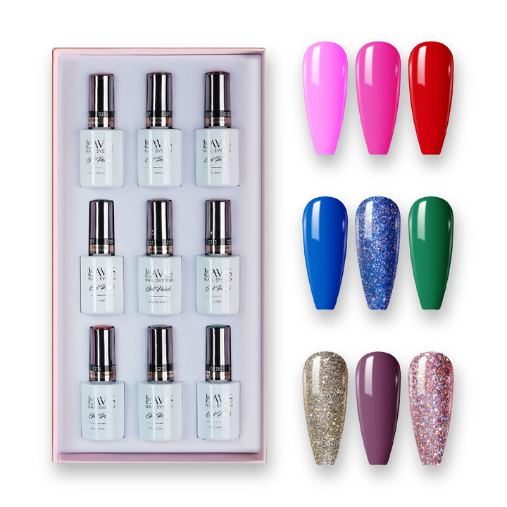  9 Lavis Holiday Gel Nail Polish Collection - THE ESSENTIALS - 083; 084; 086; 093; 094; 095; 101; 104; 108 by LAVIS NAILS sold by DTK Nail Supply