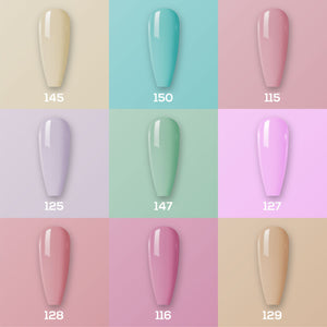 9 Lavis Holiday Gel Nail Polish Collection - SET 3 - 145; 150; 115; 125; 147; 127; 128; 116; 129