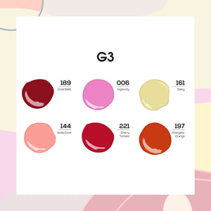  Lavis Gel Summer Color Set G3 (6 colors): 189, 006, 161, 144, 221, 197 by LAVIS NAILS sold by DTK Nail Supply