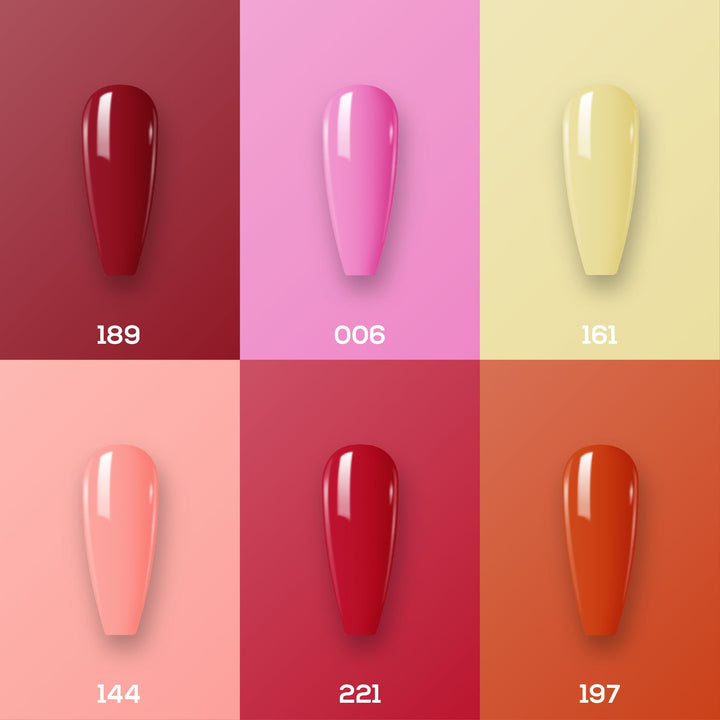  Lavis Gel Summer Color Set G3 (6 colors): 189, 006, 161, 144, 221, 197 by LAVIS NAILS sold by DTK Nail Supply