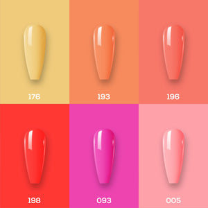  Lavis Summer Collection Gel Set 4: 6 Gel Polishes, 1 Base Gel, 1 Top Gel, 1 Protein Bond & Primer - 176; 193; 196; 198; 093; 005 by LAVIS NAILS sold by DTK Nail Supply