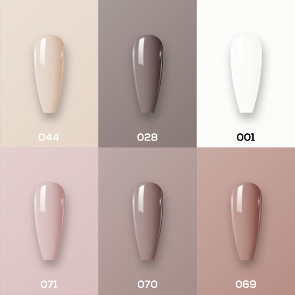 LAVIS Nail Lacquer Set N4 (6 colors): 044, 028, 001, 071, 070, 069