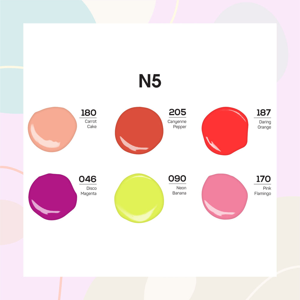LAVIS Nail Lacquer Summer Set N5 (6 colors): 180, 205, 187, 046, 090, 170