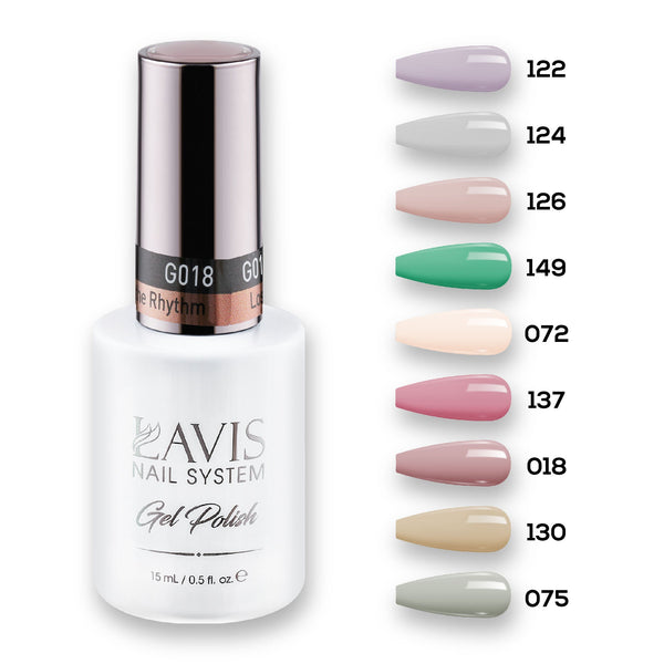 9 Lavis Holiday Gel Nail Polish Collection - SET 6 - 122; 124; 126; 149; 072; 137; 018; 130; 075