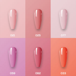  Lavis Nude Pastel 2022 Collection Gel Set 6: 6 Gel Polishes, 1 Base Gel, 1 Top Gel, 1 Protein Bond & Primer - 021; 025; 077; 059; 082; 033 by LAVIS NAILS sold by DTK Nail Supply