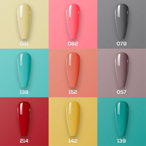 9 Lavis Holiday Gel Nail Polish Collection - SET 7 - 081; 082; 079; 138; 152; 057; 214; 142; 139