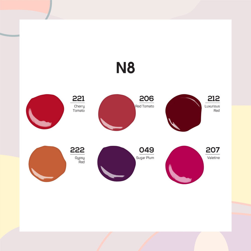 LAVIS Nail Lacquer Set N8 (6 colors): 221, 206, 212, 222, 049, 207