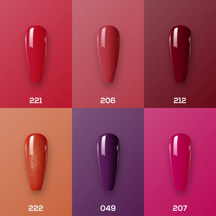 LAVIS Nail Lacquer Set N8 (6 colors): 221, 206, 212, 222, 049, 207