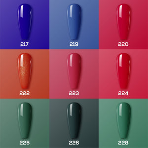 LAVIS Nail Lacquer Fall Winter Set N8 (9 colors): 217, 219, 220, 222, 223, 224, 225, 226, 228