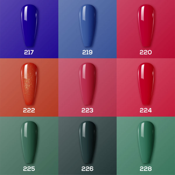 LAVIS Nail Lacquer Fall Winter Set N8 (9 colors): 217, 219, 220, 222, 223, 224, 225, 226, 228