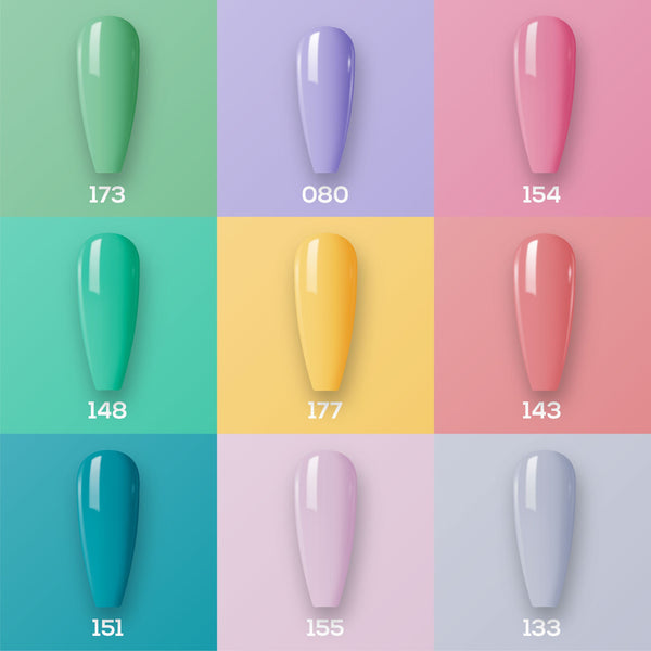 9 Lavis Holiday Gel Nail Polish Collection - SET 9 - 173; 080; 154; 148; 177; 143; 151; 155; 133