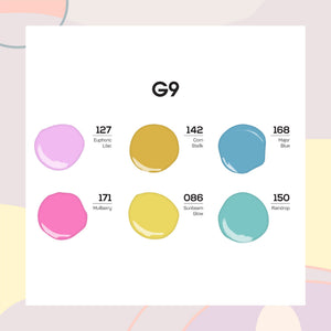  Lavis Summer Collection Gel Set 9: 6 Gel Polishes, 1 Base Gel, 1 Top Gel, 1 Protein Bond & Primer - 127; 142; 168; 171; 086; 150 by LAVIS NAILS sold by DTK Nail Supply