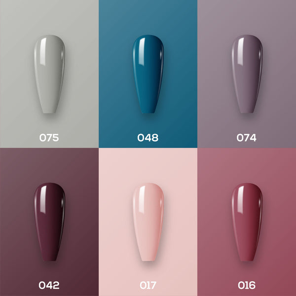  Lavis Nude Pastel 2022 Collection Gel Set 9: 6 Gel Polishes, 1 Base Gel, 1 Top Gel, 1 Protein Bond & Primer - 075; 048; 074; 042; 017; 016 by LAVIS NAILS sold by DTK Nail Supply