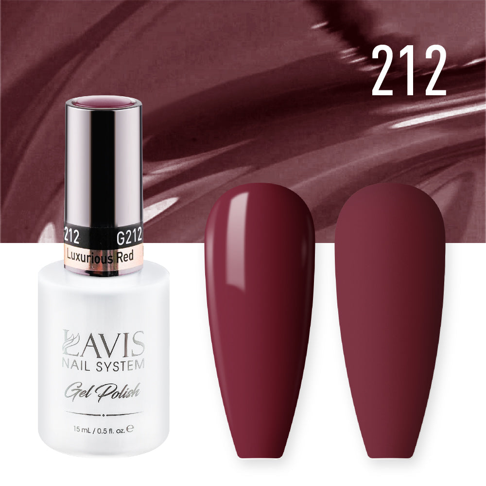 LAVIS 212 Luxurious Red - Gel Polish & Matching Nail Lacquer Duo Set - 0.5oz