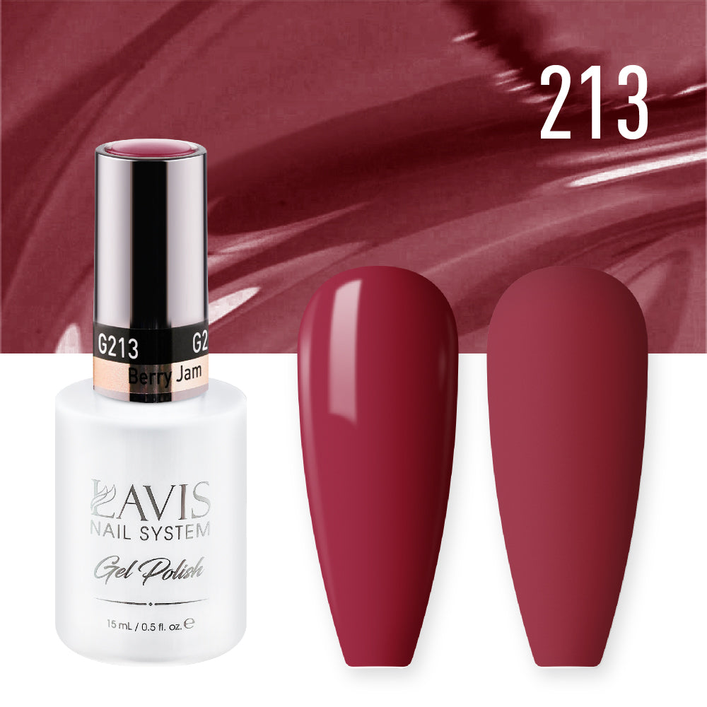 LAVIS 213 Berry Jam - Gel Polish & Matching Nail Lacquer Duo Set - 0.5oz