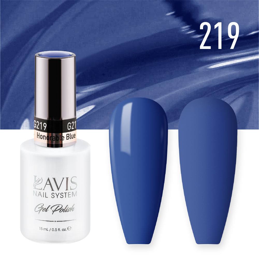 LAVIS 219 Honorable Blue - Gel Polish & Matching Nail Lacquer Duo Set - 0.5oz