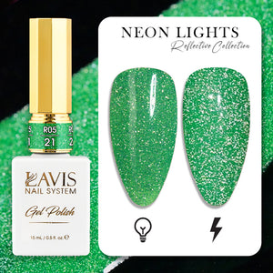 LAVIS Reflective R05 - 21 - Gel Polish 0.5 oz - Neon Lights Reflective Collection