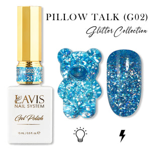 LAVIS Glitter G02 - 21 - Gel Polish 0.5 oz - Pillow Talk Collection