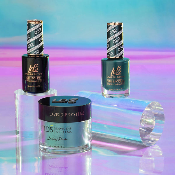 LDS 3 in 1 - 032 Forest-Ever Green - Dip (1.5oz), Gel & Lacquer Matching
